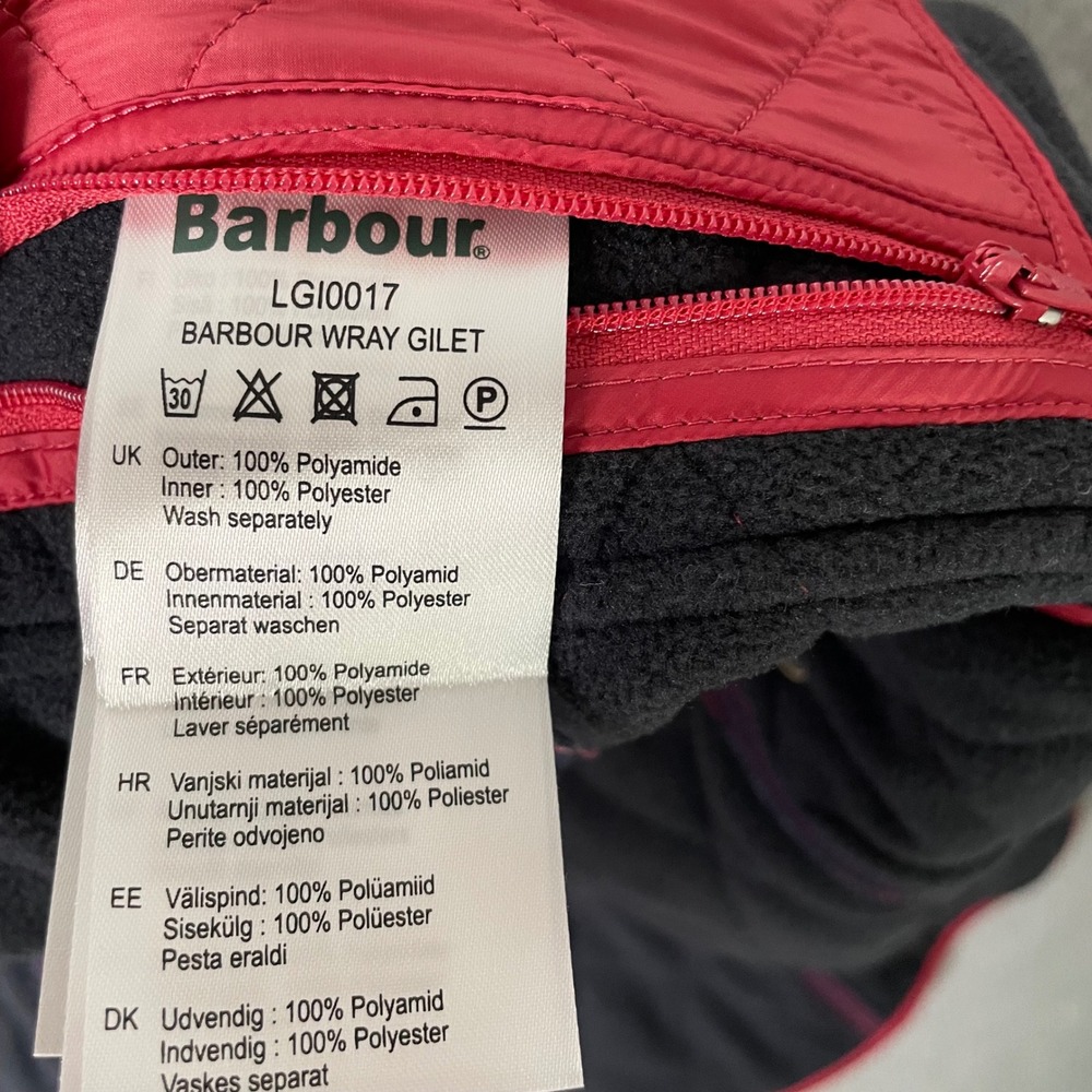 Barbour Wray Gilet Vest Womens 4 Red Quilted‎ Fleece Lined Country Quiet Luxury - Picture 7 of 11